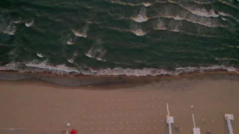 Aerial drone view captures the vibrant evening atmosphere of a Mediterranean. Stock Footage 265844047