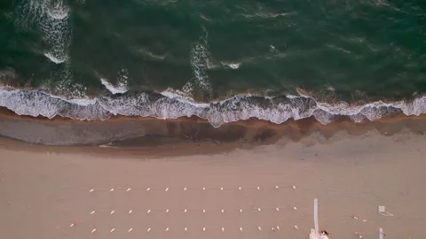 Aerial drone view captures the vibrant evening atmosphere of a Mediterranean. Stock Footage 265844337