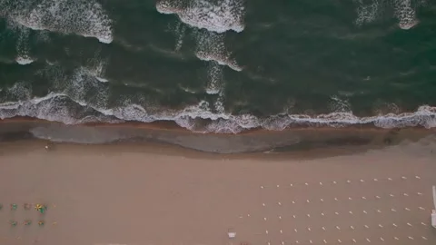 Aerial drone view captures the vibrant evening atmosphere of a Mediterranean. Stock Footage 265844371
