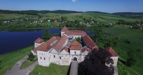 Aerial Drone View Of Castle Stock Footage 78426462