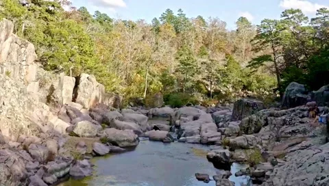 Aerial drone view of castor river Stock Footage 147954075