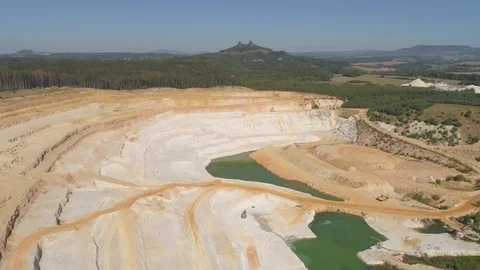 Aerial drone view of a chalkpit near Turnov city. Stock Footage 112987752