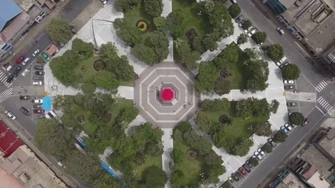 Aerial drone view of Chancay square, lima, peru 動画素材 197567137