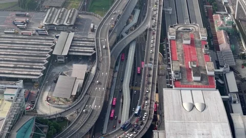 Aerial Drone View of CIQ Complex Traffic Flow Stock Footage 332736160