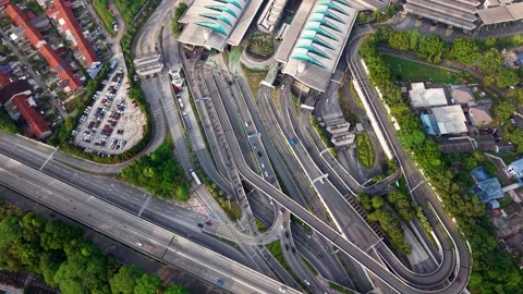 Aerial Drone View of CIQ Complex Border Crossing Видео 332741938