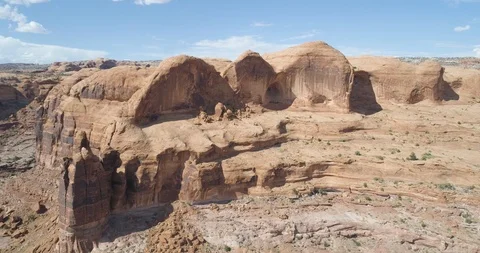 Aerial Drone View of Cliffs and Valley in Moab Utah Stock-Footage 118171085