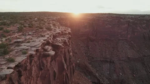 Aerial Drone View Of Cliffs And Valley In Moab Utah Stock-Footage 347757403