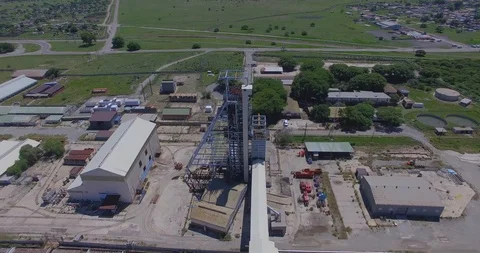 An aerial drone view of a closed, abandoned mine Stock Footage 110713052