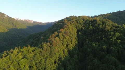 Aerial Drone View of Cloud on Mountain Near Snow Peak, Adjara, Georgia 4K Stock Footage 343328120