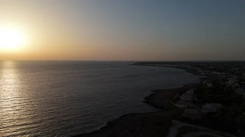 Aerial drone view of Coastside, Torre Suda, Italy Stock Footage 280755708