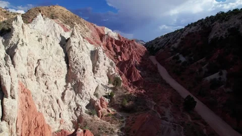 Aerial drone view of Cockscomb features along Cottonwood Canyon Road in Grand Stock Footage 345091016