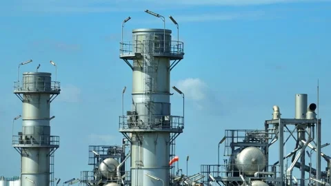 Aerial drone view of a Combined Cycle Power Plant. Stock Footage 339403169