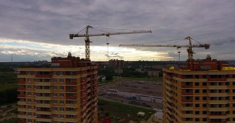Aerial drone view of construction of a new residential complex 스톡 동영상 169403926