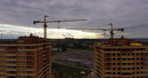 Aerial drone view of construction of a new residential complex 스톡 동영상 169404399