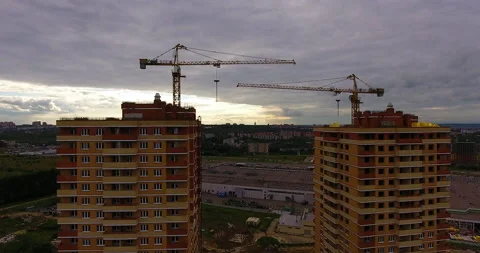 Aerial drone view of construction of a new residential complex 스톡 동영상 169405944