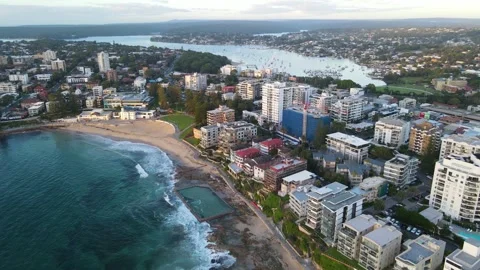 Aerial drone view of Cronulla in the Sutherland Shire, South Sydney, NSW Video stock 265723102