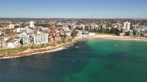 Aerial drone view of Cronulla in Sutherland Shire, Sydney, NSW in August 2026 Vídeo Stock 344094820