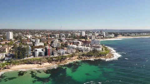 Aerial drone view of Cronulla in Sutherland Shire, Sydney, NSW in August 2026 Vídeo Stock 344094834