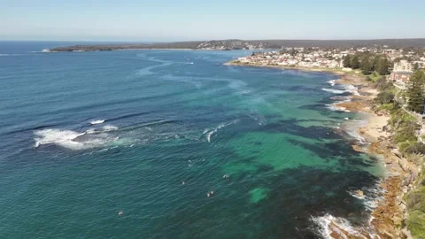 Aerial drone view of Cronulla in Sutherland Shire, Sydney, NSW in August 2026 Vídeo Stock 344095359