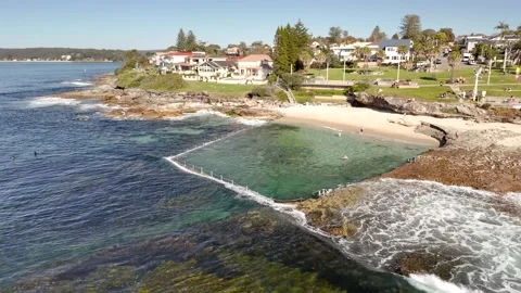 Aerial drone view of Cronulla in Sutherland Shire, Sydney, NSW in August 2026 Vídeo Stock 344095706