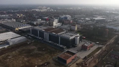Aerial Drone View of Data Center in Berlin Germany Stock Footage 325830650