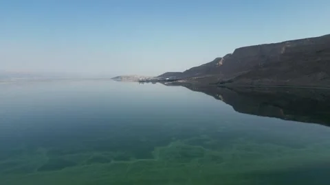 Aerial Drone View of the Dead Sea Shoreline in Israel Vídeos de archivo 337628899