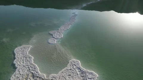 Aerial Drone View of the Dead Sea Shoreline in Israel 库存影片 337629013