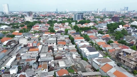 Aerial Drone View of Dense Urban Residential Area Stock Footage 330085553