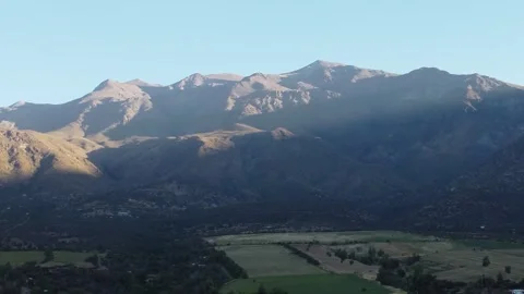 Aerial drone view of desert mountains and dry landscape in Chile Stock Footage 334813877