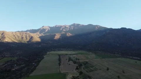 Aerial drone view of desert mountains and dry landscape in Chile Stock Footage 334814261