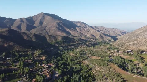 Aerial drone view of desert mountains and dry landscape in Chile Stock Footage 334814465