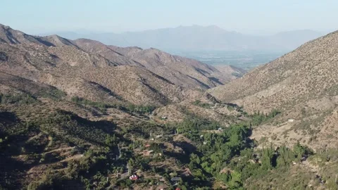 Aerial drone view of desert mountains and dry landscape in Chile Stock Footage 334814667