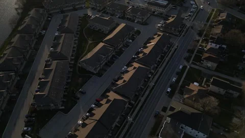 Aerial Drone View (Down to Up) of Paris Ontario in the Spring (Canada) Stock Footage 314202190