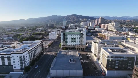 Aerial Drone View of Downtown Glendale, California Cityscape 動画素材 340656680