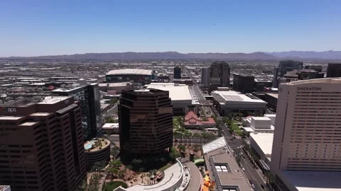 Aerial Drone View of Downtown Phoenix Skyline on a Sunny Day Video stock 338348262
