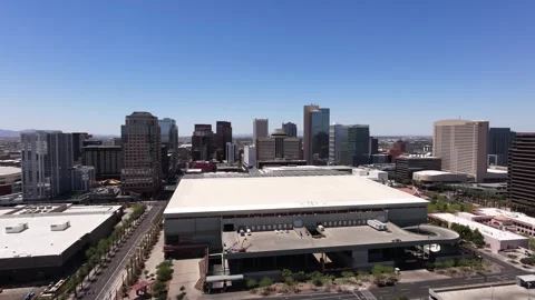 Aerial Drone View of Downtown Phoenix Skyline on a Sunny Day Vidéo 338348347