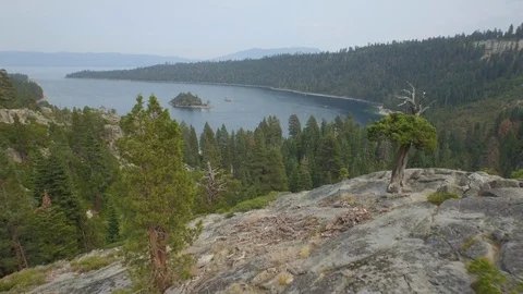 Aerial drone view of Emerald Bay and Stock Video Pond5