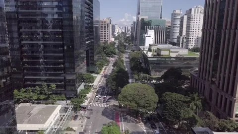 Aerial drone view of empty street in the quarantine of the COVID-19 coronavirus. Stock Footage 152657166