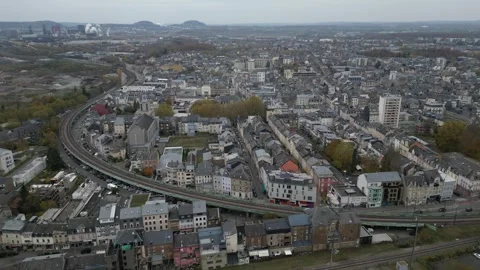 Aerial drone view of Esch-sur-Alzette in Luxembourg Stock Footage 292390459