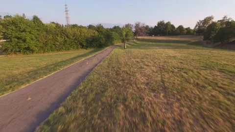 Aerial Drone View of Farm Fields at Sunset, Switzerland Stock Footage 341237216