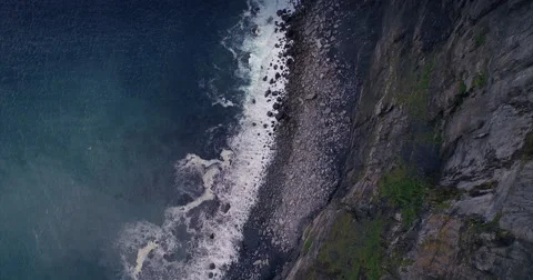 Aerial drone view fly off Cliffs of Moher Stock Footage 58653023