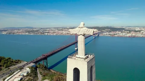 Aerial drone view. Flying around the bridge. Bridge over the ocean Stock Footage 217737816