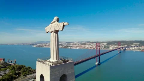 Aerial drone view. Flying around the bridge. Bridge over the ocean Stock Footage 217738450