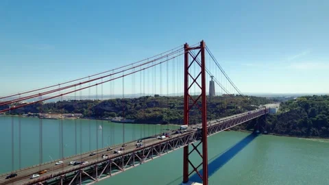 Aerial drone view. Flying around the bridge. Bridge over the ocean Stock Footage 217740839