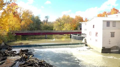 Aerial drone view flying at low angle view away from the bridge at Legare M.. Stock Footage 256079117