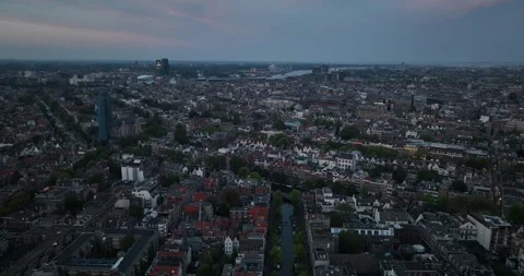 Aerial drone view of flying over Amsterdam city center, downtown, urban housing Vídeo Stock 251825064