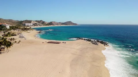 Aerial drone view flying over the beach of Cabo San Lucas Mexico near San José Video stock 293272060