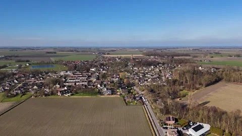 Aerial drone view flying over a small dutch village Vídeos de archivo 331189106