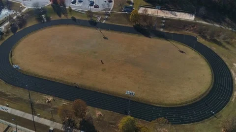 Aerial Drone View Full Walking Track People Walking Stock Footage 219030129