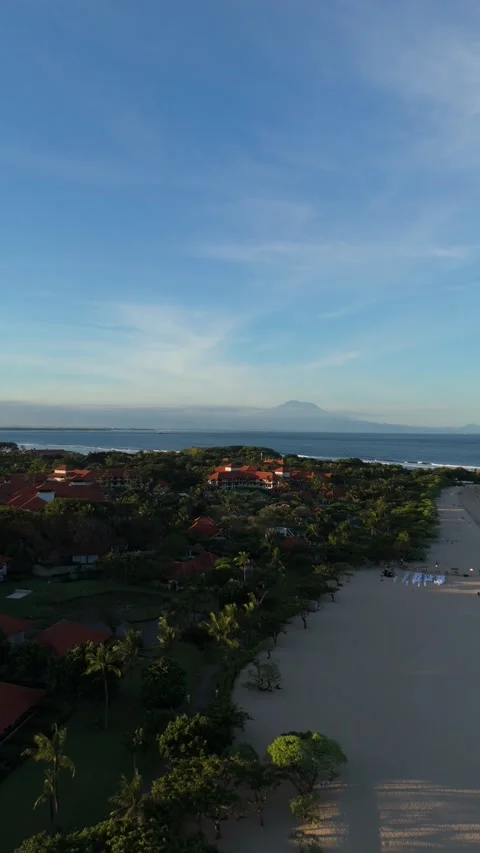 Aerial Drone View of Geger Beach, Nusa Dua, Bali, Indonesia - Color Graded Video stock 336711218